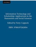 Information technology and scholarship : applications in the humanities and social sciences /