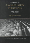 Readings in ancient Greek philosophy : from Thales to Aristotle /