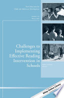 Challenges to implementing effective reading intervention in schools /