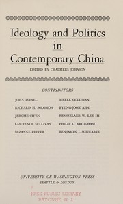 Ideology and politics in contemporary China.