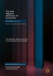 The New Palgrave : a dictionary of economics /