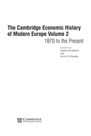 The Cambridge economic history of modern Europe /
