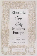 Rhetoric and law in early modern Europe /
