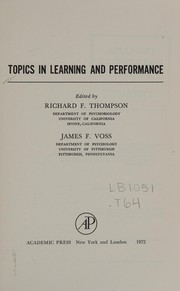 Topics in learning and performance /