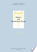 Horace and Greek lyric poetry /