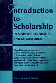 Introduction to scholarship in modern languages and literatures /