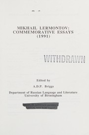 Mikhail Lermontov : commemorative essays (1991) /