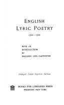 English lyric poetry, 1500-1700 /