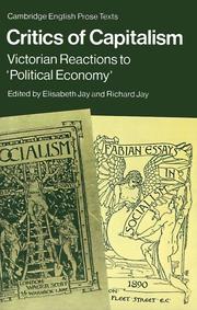 Critics of capitalism : Victorian criticism of "political economy" /