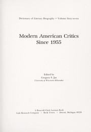 Modern American critics since 1955 /