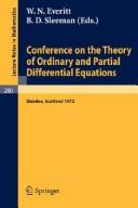 Conference on the Theory of Ordinary and Partial Differential Equations, held in Dundee/Scotland, March 28-31, 1972.