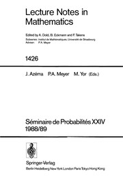 Séminaire de probabilités XXIV, 1988/89 /