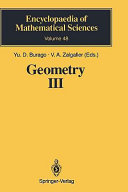 Geometry III : theory of surfaces /