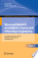 Advanced research on computer science and information engineering : international conference, CSIE 2011, Zhengzhou, China, May 21-22 2011, proceedings /