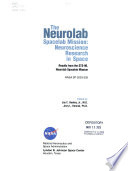 The Neurolab Spacelab mission : neuroscience research in space : results from the STS-90, Neurolab Spacelab mission /
