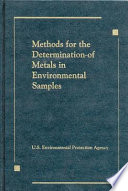 Methods for the determination of metals in environmental samples /