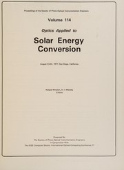 Optics applied to solar energy conversion, August 23-24, 1977, San Diego, California /