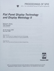 Flat panel display technology and display metrology II : 22-23 January, 2001, San Jose, [California] USA /