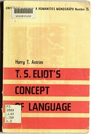 T.S. Eliot's concept of language; a study of its development