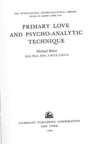 Primary love and psycho-analytic technique /