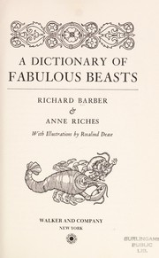 A dictionary of fabulous beasts /