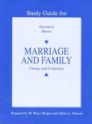 Study guide for Davidson and Moore Marriage and family : change and continuity /