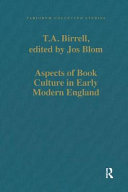 Aspects of book culture in early modern England /