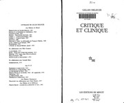 Critique et clinique /