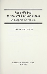 Radclyffe Hall at The well of loneliness : a sapphic chronicle /