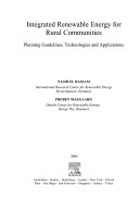 Integrated renewable energy for rural communities : planning guidelines, technologies, and applications /