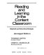 Reading and learning in the content classroom : diagnostic and instructional strategies /