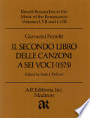 Il secondo libro delle canzoni a sei voci (1575) /