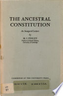 The ancestral constitution : an inaugural lecture /