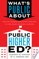 What's public about public higher ed? : halting higher education's decline in the court of public opinion /