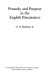 Prosody and purpose in the English renaissance /