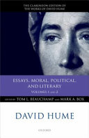 Essays, moral, political, and literary : a critical edition /