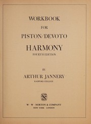 Workbook for Piston/Devoto harmony /