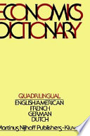 Quadrilingual economics dictionary : English/American, French, German, Dutch /