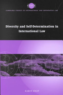 Diversity and self-determination in international law /