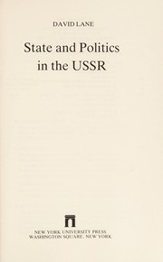 State and politics in the USSR /