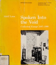 Spoken into the void : collected essays, 1897-1900 /