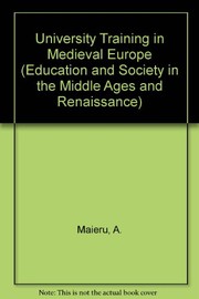 University training in medieval Europe /