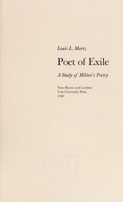Poet of exile : a study of Milton's poetry /