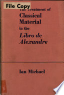 The treatment of classical material in the Libro de Alexandre /