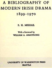 A bibliography of modern Irish drama, 1899-1970 /