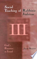 The social teaching of rabbinic Judaism /