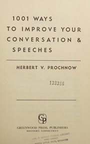 1001 ways to improve your conversation & speeches