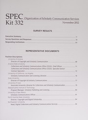 Organization of scholarly communication services /
