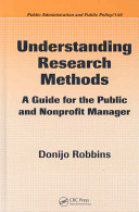 Understanding research methods : a guide for the public and nonprofit manager /
