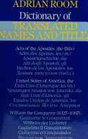Dictionary of translated names and titles /